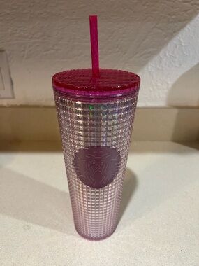Starbucks Pink Iridescent Studded Tumbler with Straw
